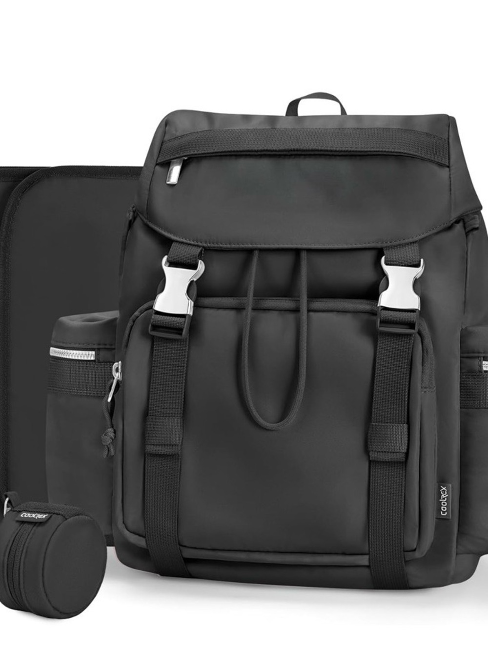 Unisex Black Nylon Utility Diaper Bag Backpack without Changing Pad - Picture 3 of 3